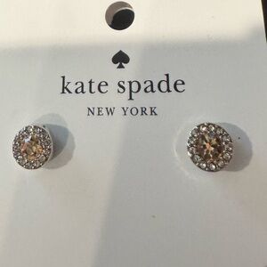NWT Kate Spade Champagne Silver Stud Earrings